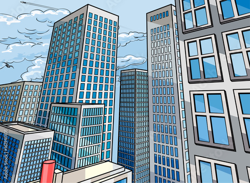Background City Buildings Scene