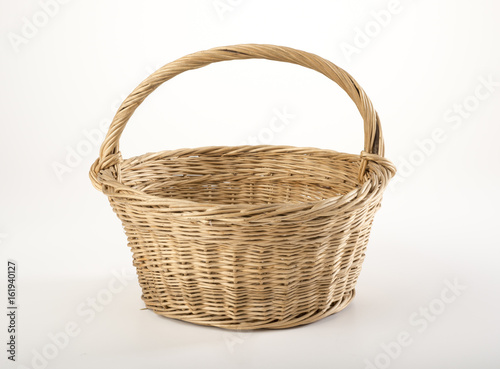 Wicker basket isolated on white background