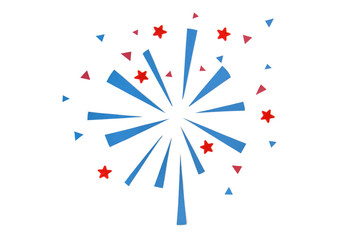 Firework paper cut on white background - isolated (handmade paper cut, not illustration)