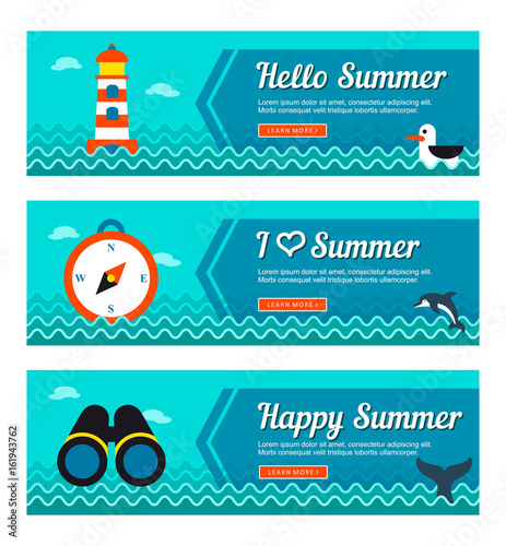 Travel and vacation vector banners