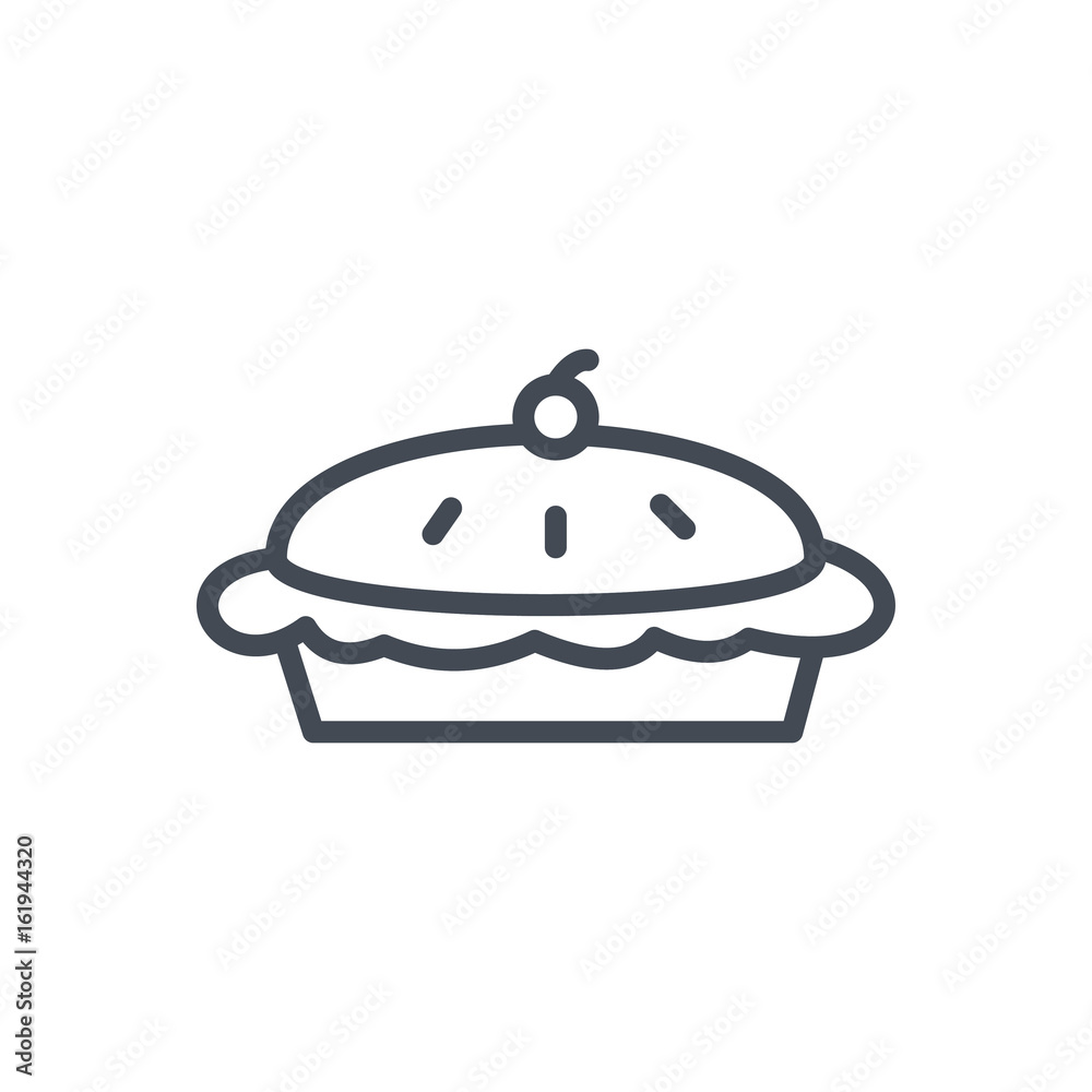 Bakery Pie Food line Icon