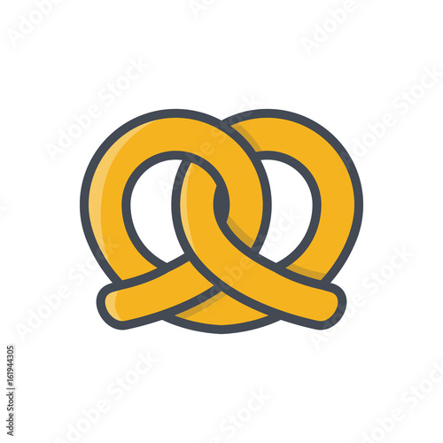 Pretzel bakery food colored icon