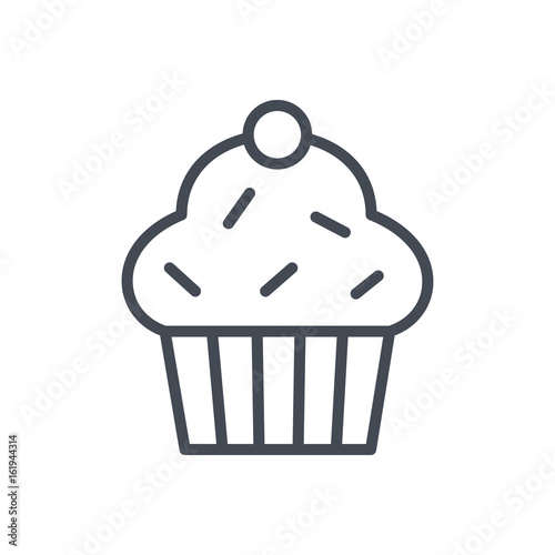 Cupcake bakery food line Icon
