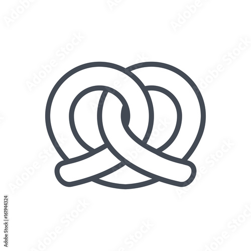 Pretzel bakery food line icon