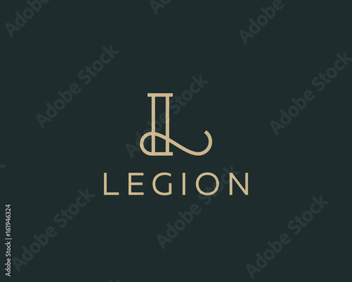 Elegant line curve vector logotype. Premium letter L logo design. Luxury linear creative monogram.