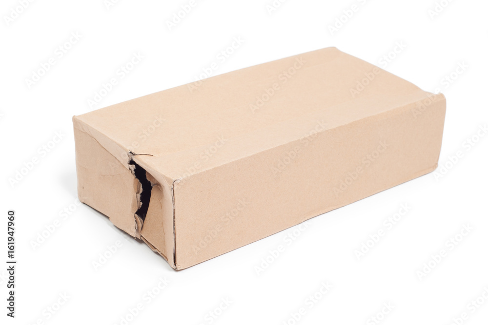 Damaged cardboard box