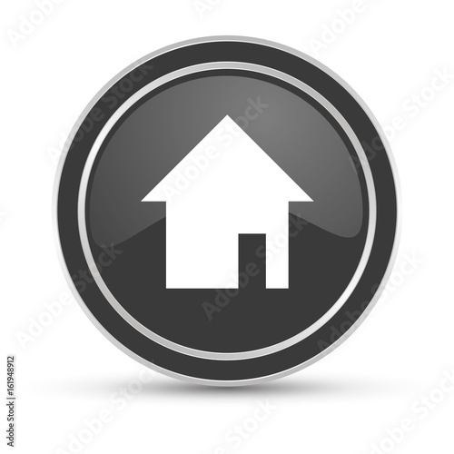 Schwarzer Button - Haus Heimat