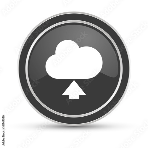 Schwarzer Button - Wolke hochladen