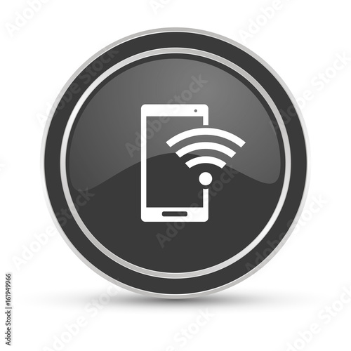 Schwarzer Button - Smartphone Verbindung