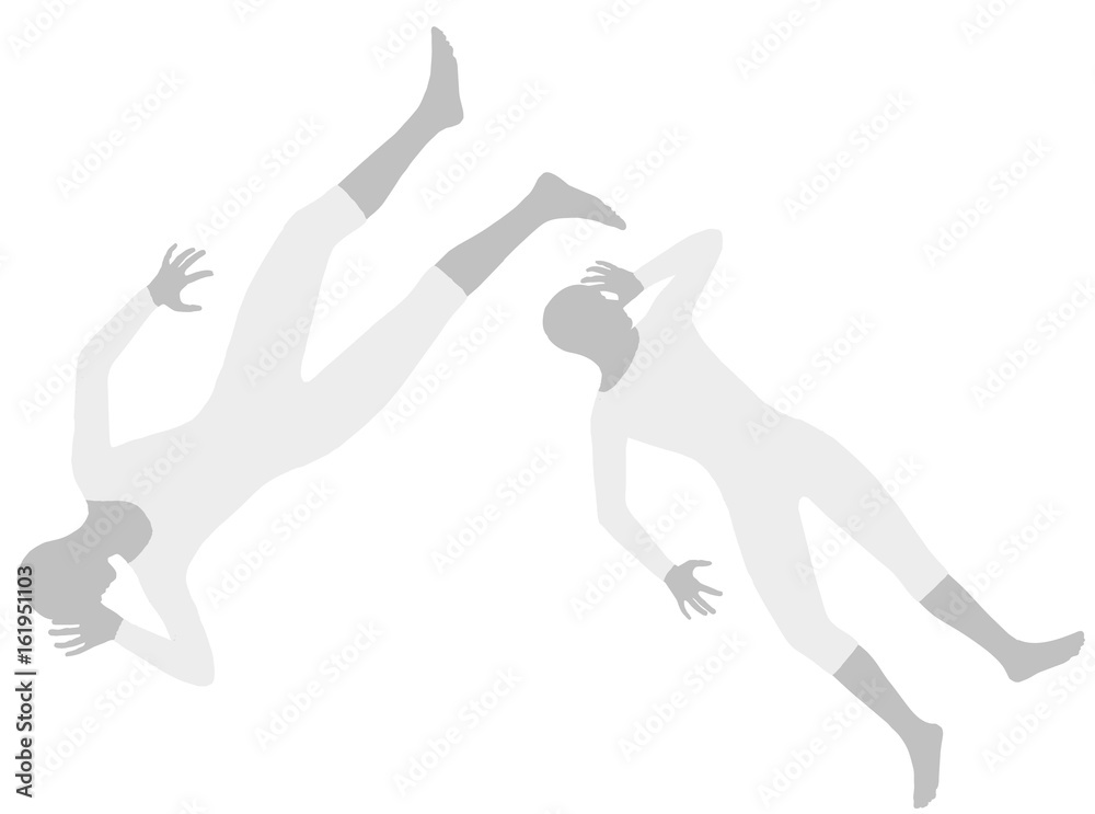 woman silhouette in Face Down Pose woman silhouette in Face Down Pose