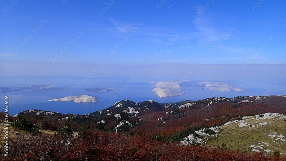 View from the mountain Velebit in Croatia