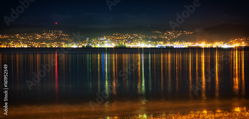 Wellington city harbor reflections, New Zealand capital