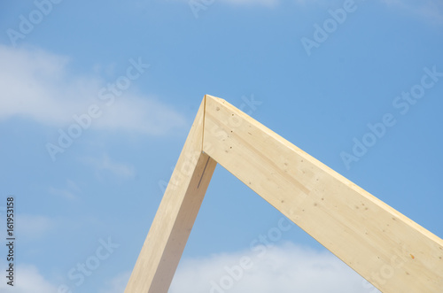 Huge wooden building joint for roof