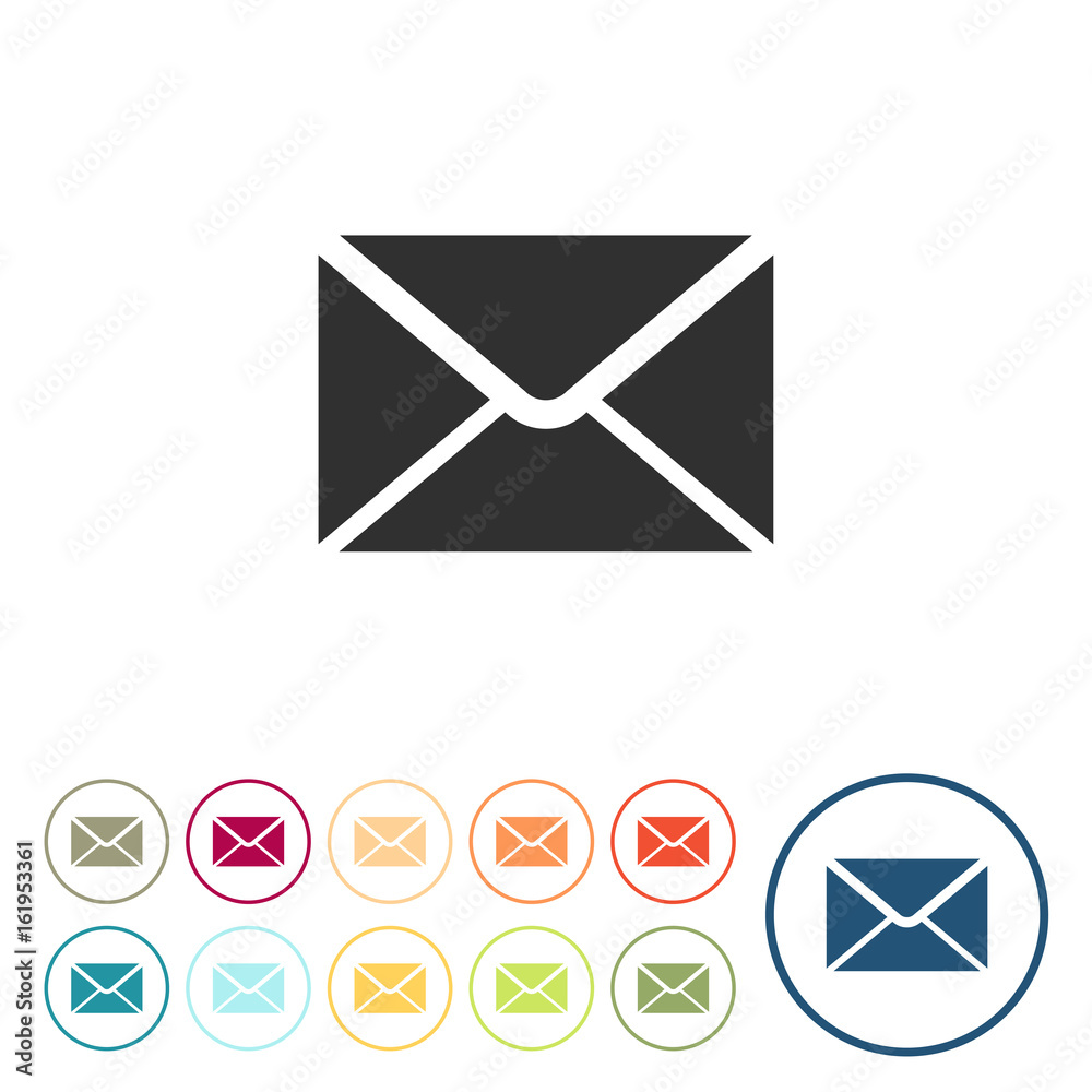 Runde Schaltflächen - Brief - E-Mail - App