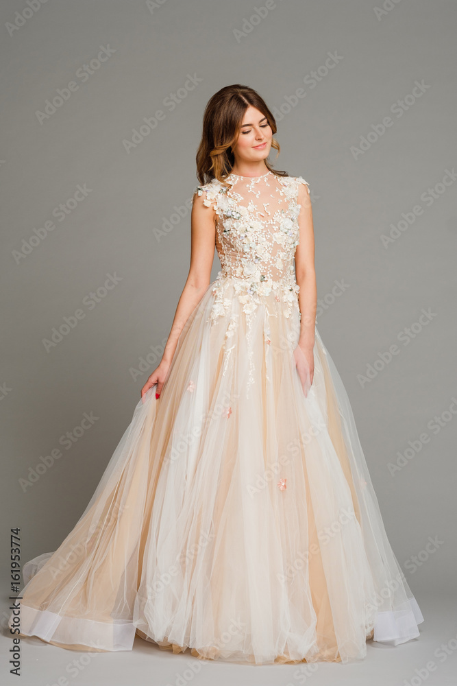 beautiful young bride in white wedding dress beautiful young bride in white wedding dress