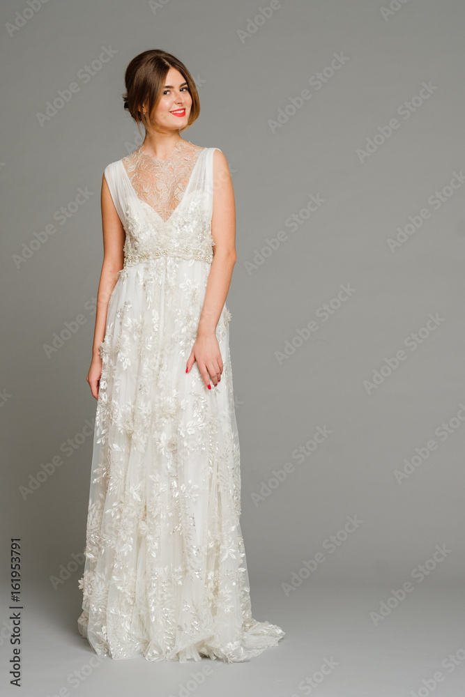 beautiful young bride in white wedding dress beautiful young bride in white wedding dress