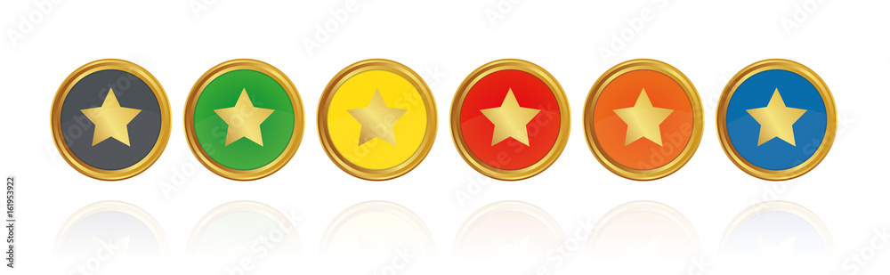Stern - Favorit - Goldene Buttons Stern - Favorit - Goldene Buttons