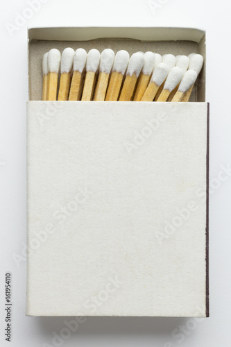 Canvas Print Closeup of matchbox, isolated on white