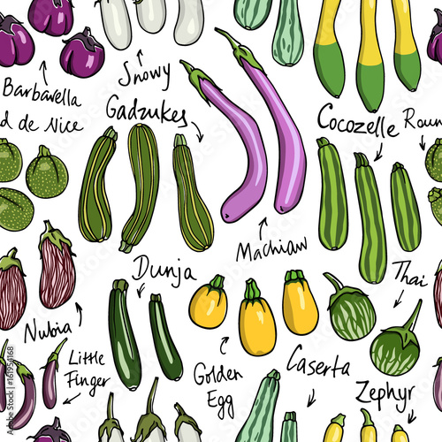 Vegetables seamless pattern