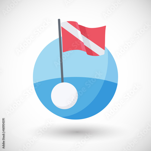 Obraz na płótnie Diving warning flag vector flat icon w salonie