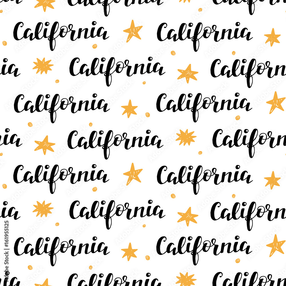 Fototapeta premium Seamless Pattern with California modern calligraphy