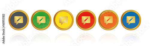 Status Update - Soziales Netzwerk - Goldene Buttons
