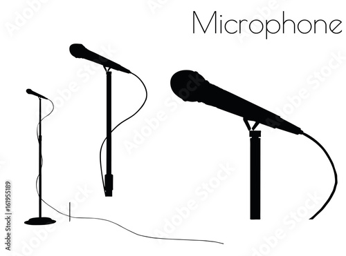 microphone silhouette on white background