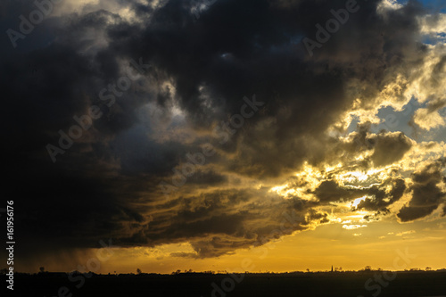 Storm clouds over an evening Sky