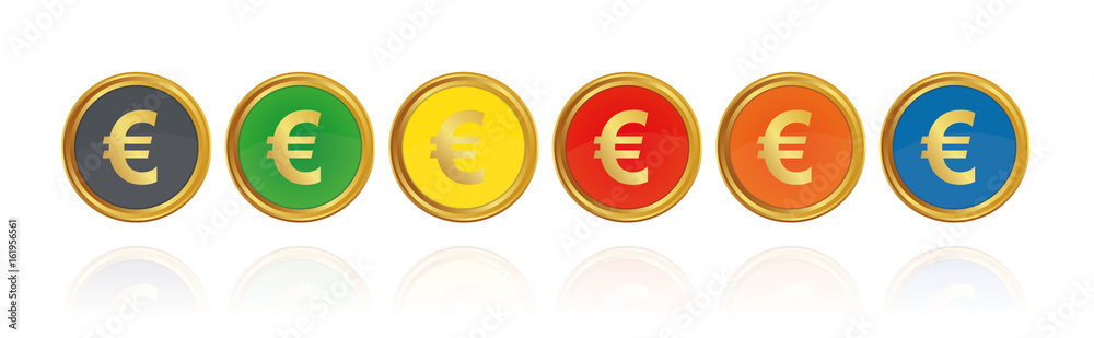 Fototapeta premium Euro - Goldene Buttons