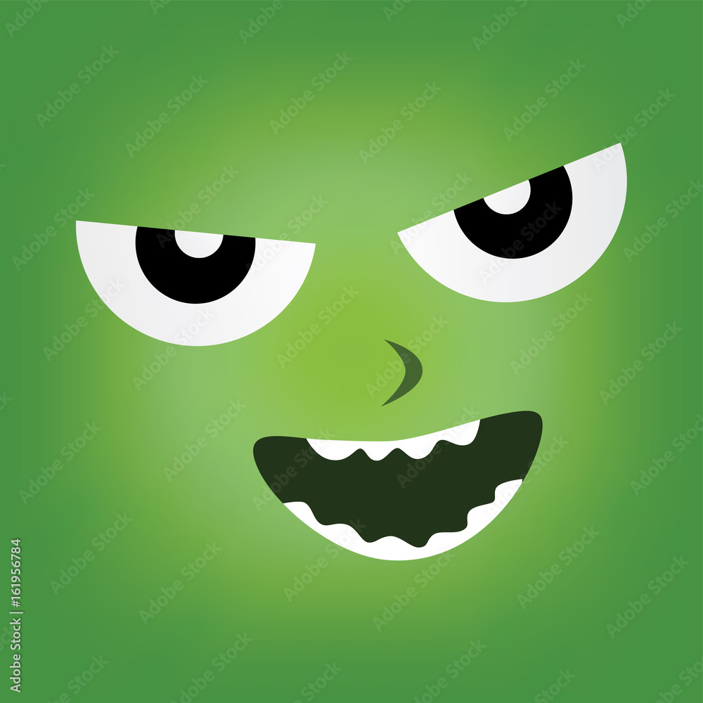 green monster character face green monster character face