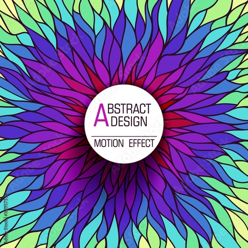Colorful background of abstract wavy shapes. Stylized flower design. Vector pattern