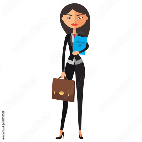 Banker asian woman vector flat cartoon illustration.
