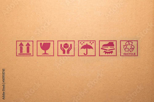 Symbol box Paper texture brown sheet background.