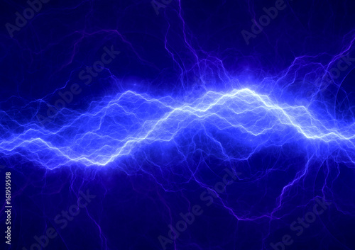Blue electrical background, abstract lightning © Martin Capek
