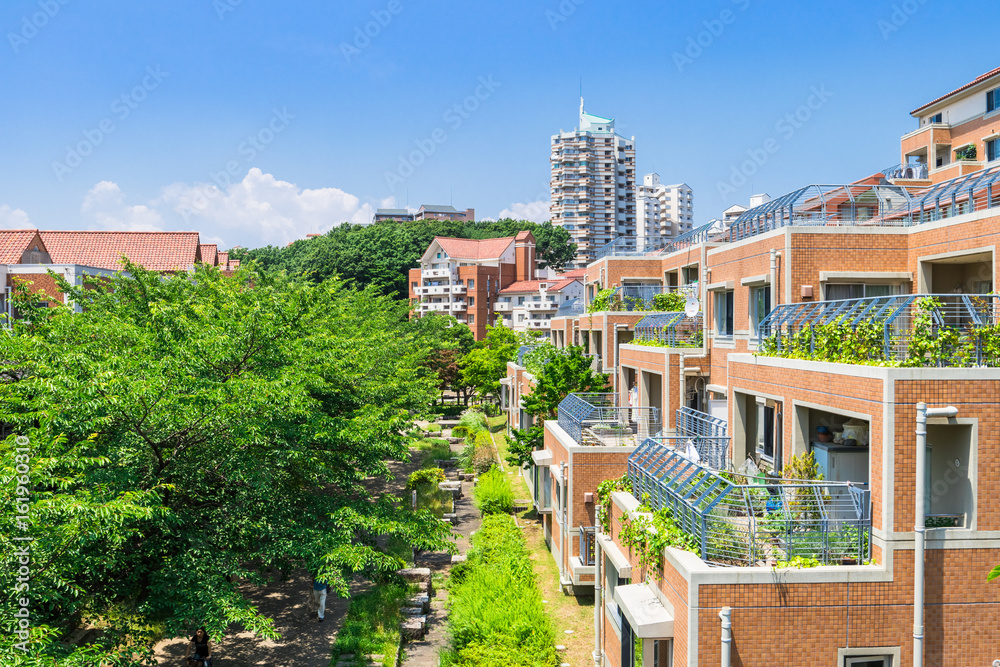 Fototapeta premium 青空と住宅街