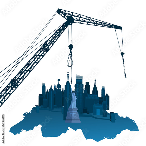 Concept of construction of the city. NY