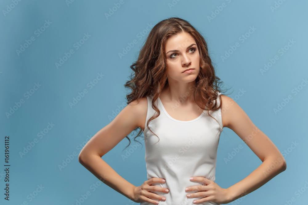 Obraz premium The portrait of disgusted woman