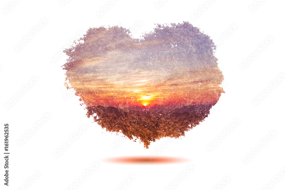 Concept global and recycle of life exposure in sunset mountain background. The concept of world love and clean energy Concept global and recycle of life exposure in sunset mountain background. The concept of world love and clean energy