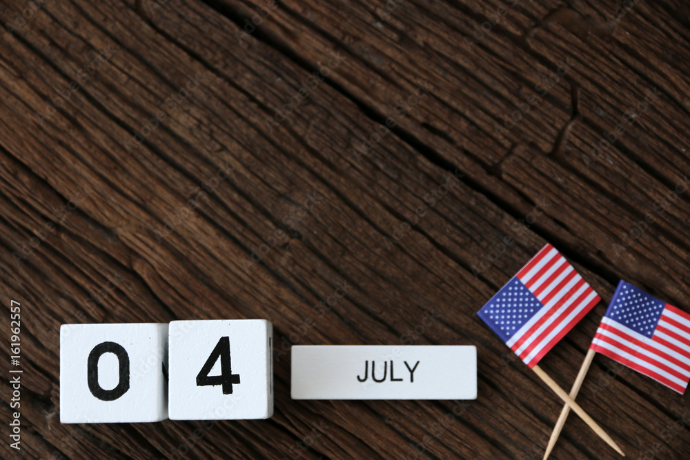 Fototapeta premium 4th of july Happy Typographic Element Copy space,minimal style