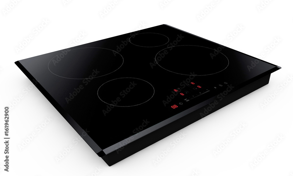 Fototapeta premium Induction cooktop on white background 3d render