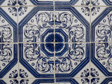 Traditional hand-painted Portuguese tiles (azulejos)