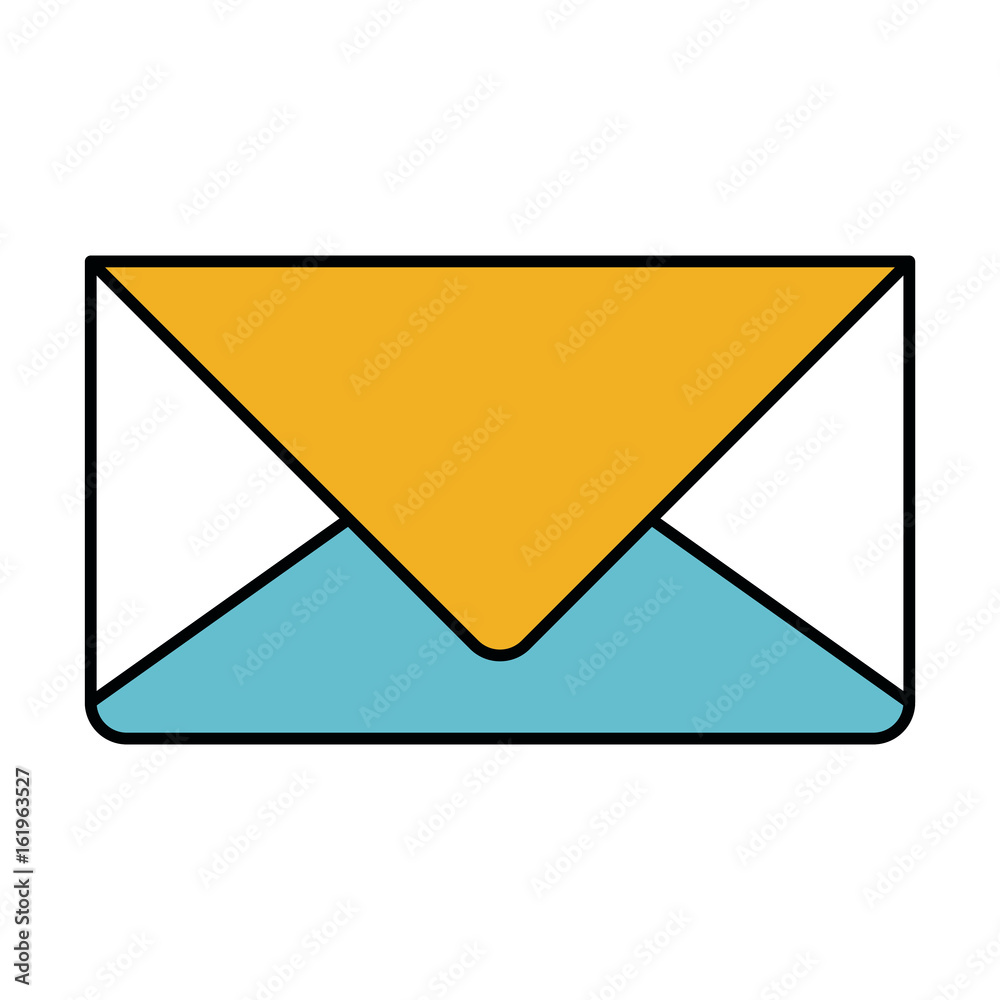 color sections silhouette of envelope mail in closeup vector illustration color sections silhouette of envelope mail in closeup vector illustration