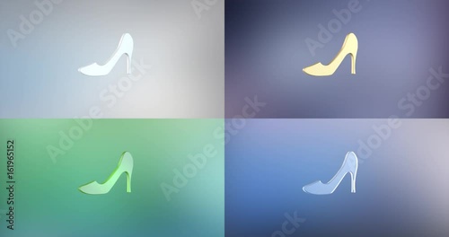 Animated Heel 3d Icon Loop Modules for edit with alpha matte
