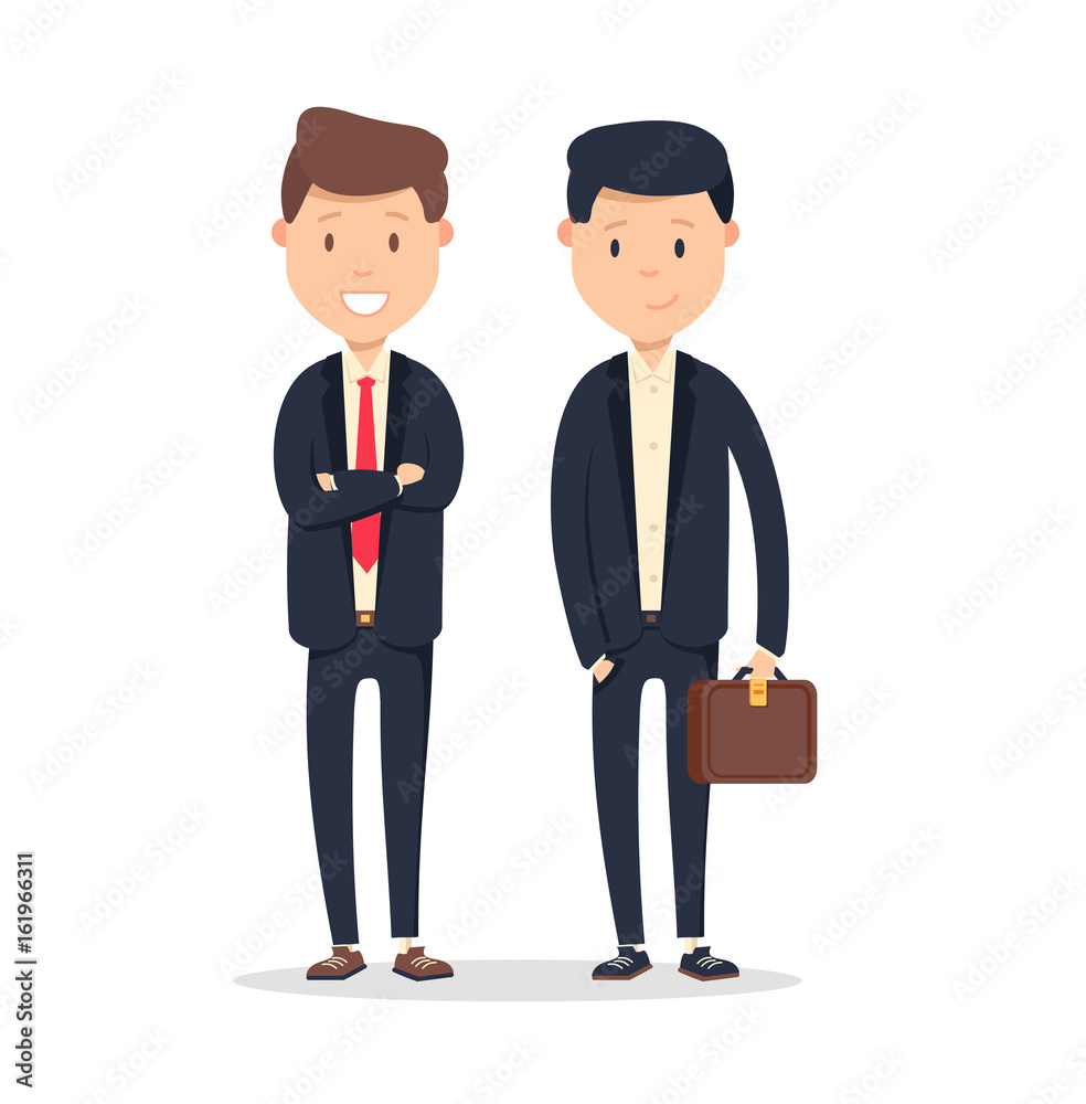 Business company partners. Two handsome men with smile isolated on white. Business company partners. Two handsome men with smile isolated on white.