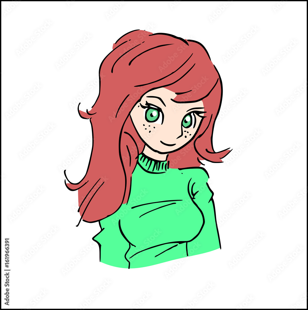 Knappe dame met rood haar