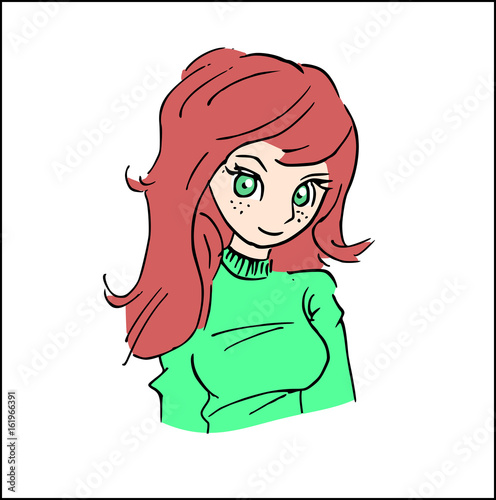 Knappe dame met rood haar