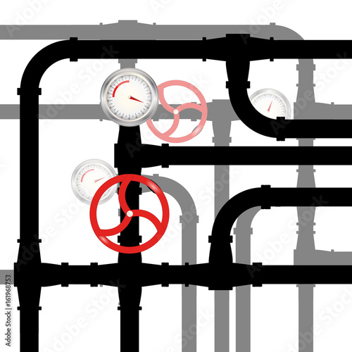 Plumbing Service of repairing Installation background. Pipeline system vector