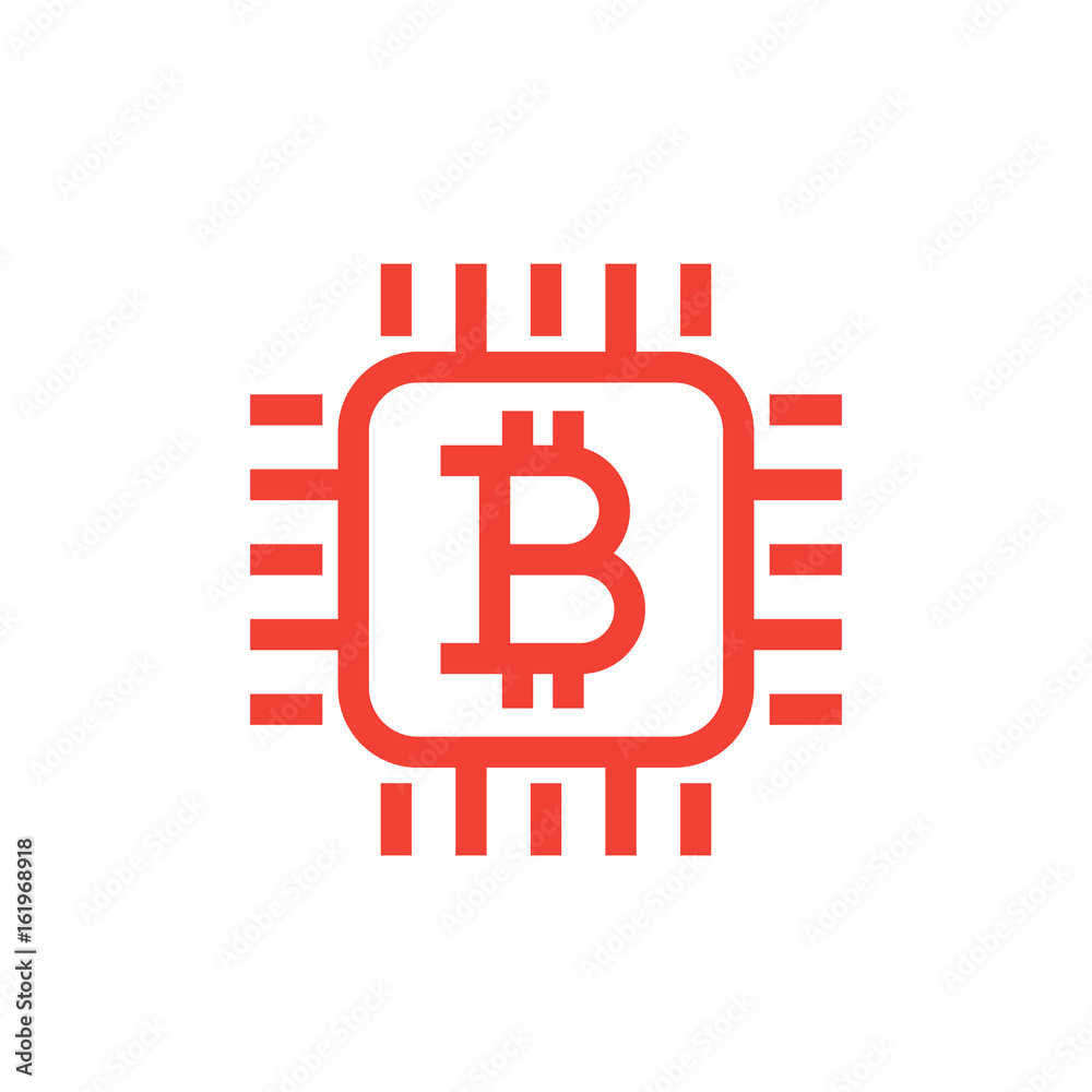 bitcoin icon, linear style bitcoin icon, linear style