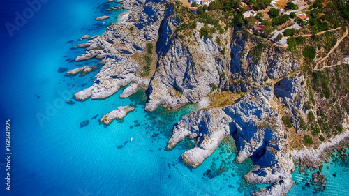 Overhead view of Capo Vaticano coastline, Calabria - Italy photo