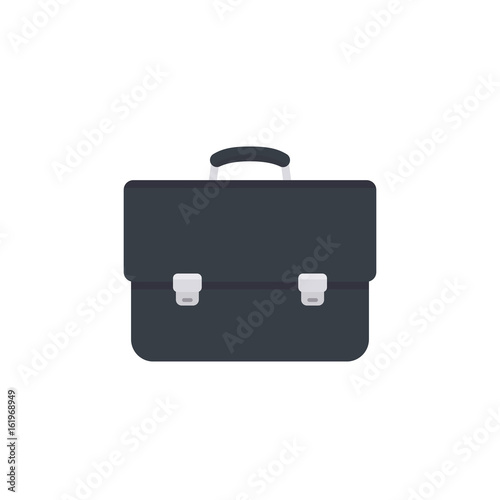 business briefcase icon, black leather